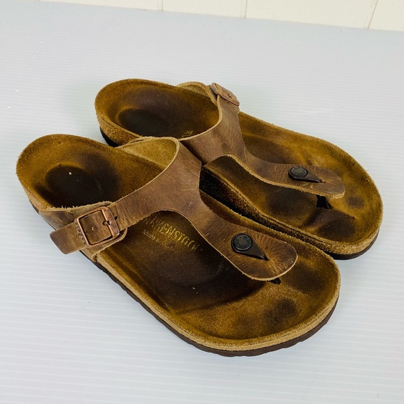 Birkenstock Gizeh Habana Oiled Leather Brown EU 40 or US 9.5 - Picture 8 of 11